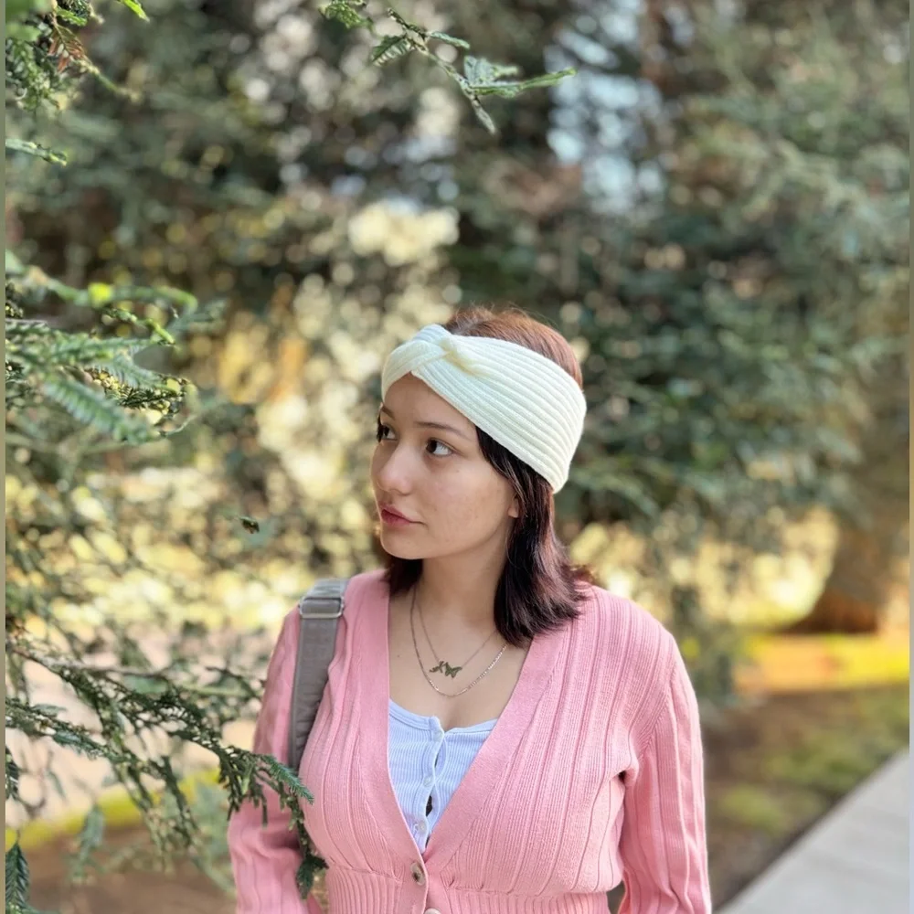 Women’s Winter Headband Ribbed Knit Twisted Knot Fall Cozy Lounge - Picture 4 of 4